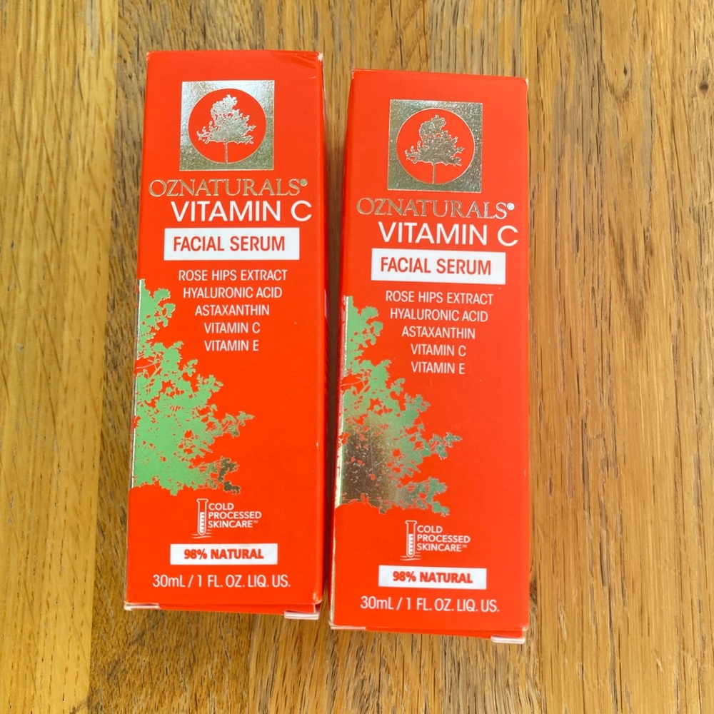 NEW OZNATURALS Vitamin C Serum For Face with Hyaluronic Acid 30ml x2